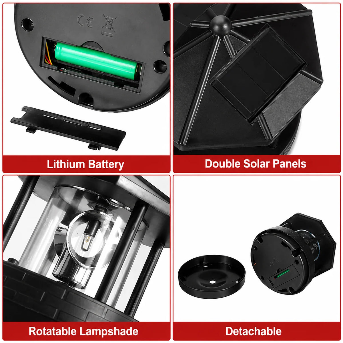 Lighthouse Garden Light Solar-Powered Rotating Beacon