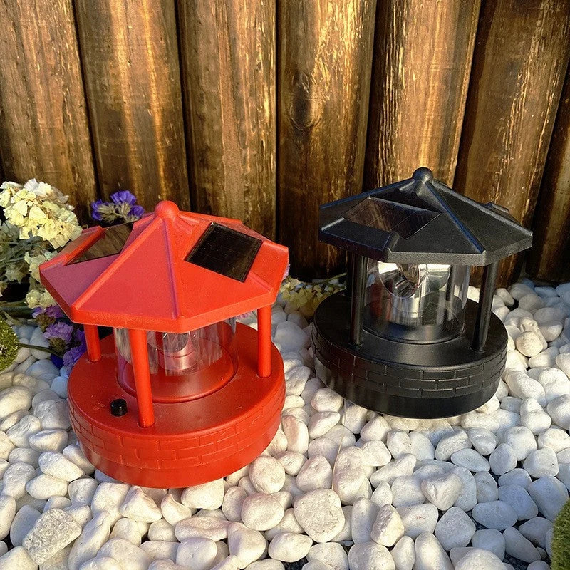 Lighthouse Garden Light Solar-Powered Rotating Beacon