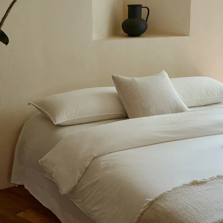 Linen Bedding Set Breathable Hypoallergenic 4-Piece