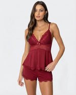 Lingerie Set Lace Trim Adjustable Straps Lightweight Stretch