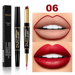 Lip Liner & Lipstick Double-Ended Waterproof Long-Lasting Color