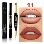Lip Liner & Lipstick Double-Ended Waterproof Long-Lasting Color