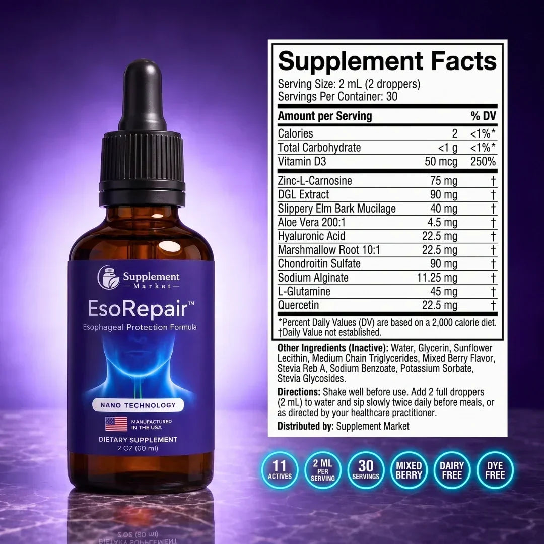 Liquid Supplement 11-in-1 Mixed Berry Throat & Stomach Support