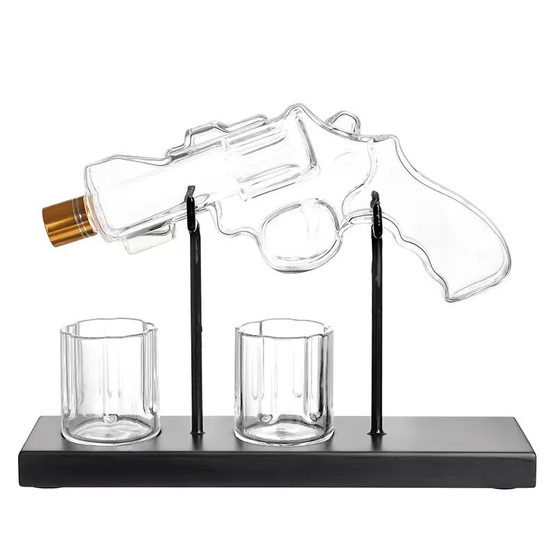 Liquor Decanter Set Revolver-Shaped Glass 70ml Shot Glasses