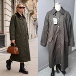 Long Coat Water-Repellent Oversized Fit Corduroy Collar