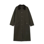 Long Coat Water-Repellent Oversized Fit Corduroy Collar