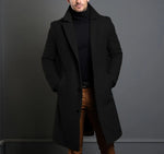 Long Coat Wool Blend Fitted Cut Soft Lining