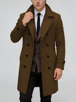 Long Coat Wool Blend Fitted Cut Soft Lining