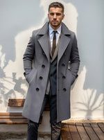 Long Coat Wool Blend Fitted Cut Soft Lining