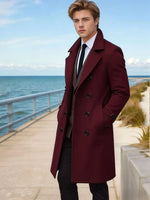 Long Coat Wool Blend Fitted Cut Soft Lining