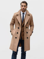 Long Coat Wool Blend Fitted Cut Soft Lining