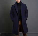 Long Coat Wool Blend Fitted Cut Soft Lining