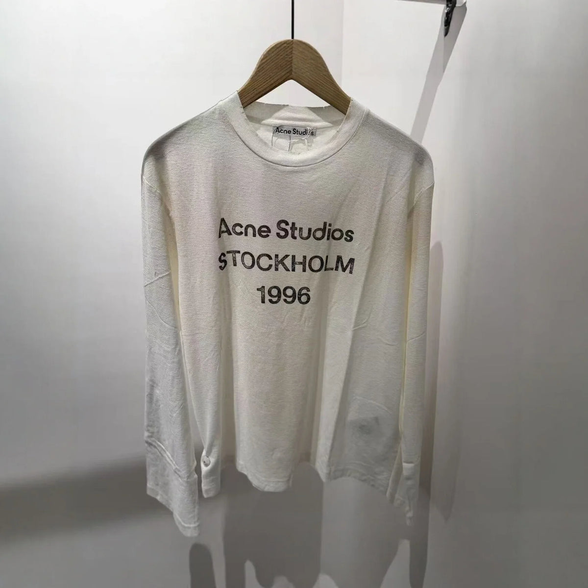 Long Sleeve Shirt Cotton Jersey Distressed Front Print