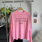 Long Sleeve Shirt Cotton Jersey Distressed Front Print