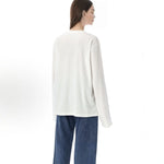 Long-Sleeve Shirt Cotton Jersey Vintage Front Print Crew Neck