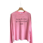Long-Sleeve Shirt Cotton Jersey Vintage Front Print Crew Neck
