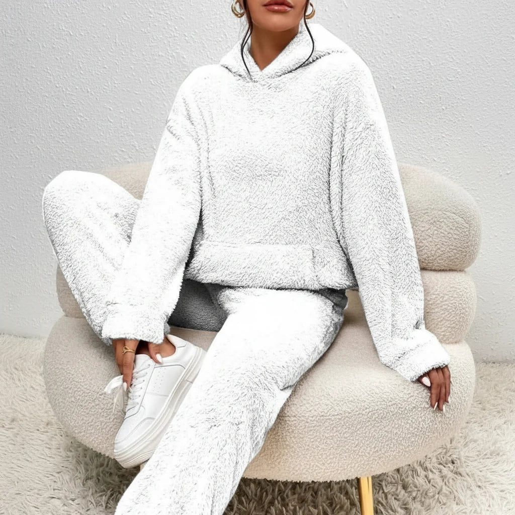 Loungewear Set Teddy Fabric Warm Loose Fit