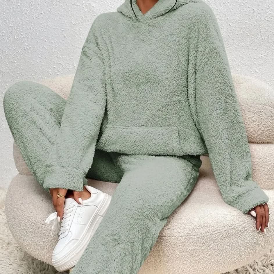 Loungewear Set Teddy Fabric Warm Loose Fit
