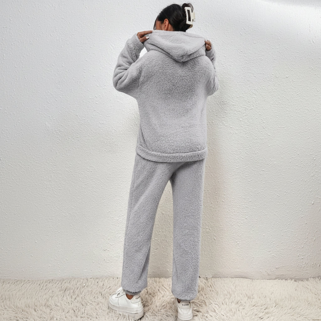 Loungewear Set Teddy Fabric Warm Loose Fit
