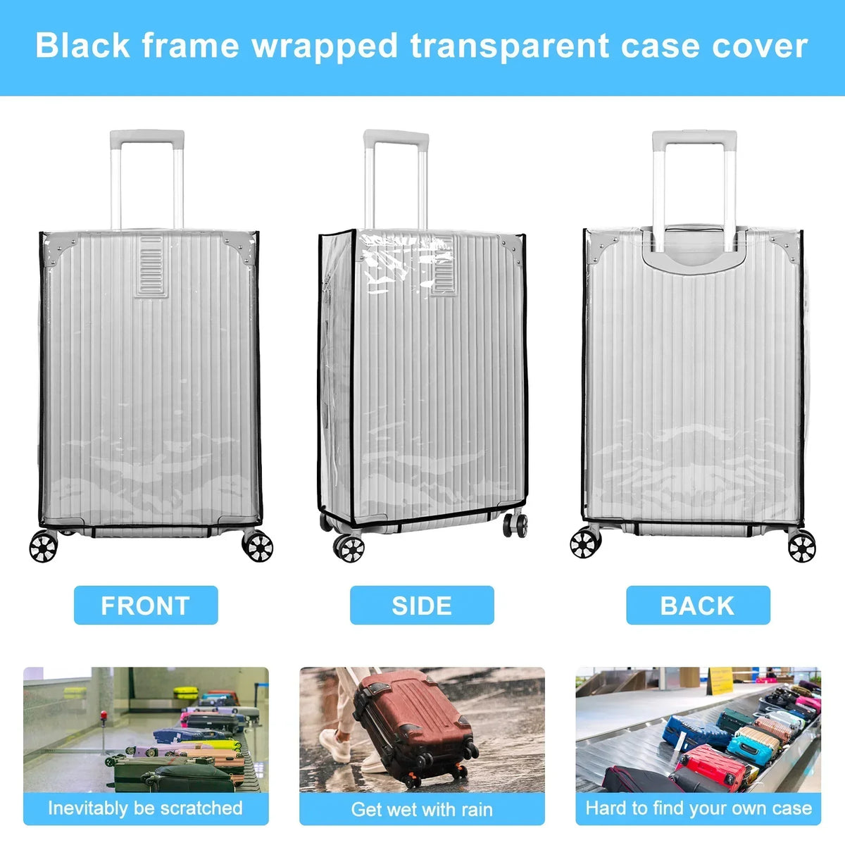 Luggage Cover Clear PVC Waterproof Scratch Protection