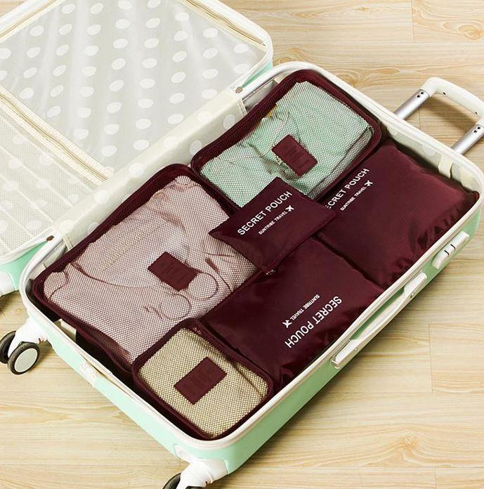 Luggage Organizer Set Waterproof 6-Piece Travel Pouches