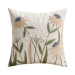 Lumbar Cushion Cover Hand-Embroidered Linen-Blend Chenille