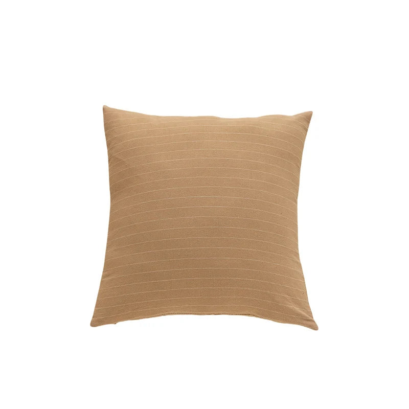 Lumbar Cushion Cover Knit Cotton Hidden Zipper Machine Washable