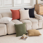 Lumbar Cushion Cover Knit Cotton Hidden Zipper Machine Washable