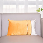 Lumbar Cushion Cover Velvet-Blend Front & Double Gold Stripes