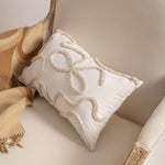 Lumbar Pillow Cover Cotton-Linen Loop-Tufted Machine Washable