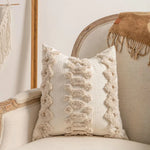 Lumbar Pillow Cover Cotton-Linen Loop-Tufted Machine Washable