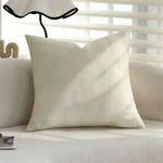 Lumbar Pillow Cover Gathered Pleat Velvety Polyester Blend Concealed Zipper
