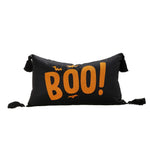 Lumbar Pillow Cover Halloween Boo Cotton-Linen Hidden Zipper