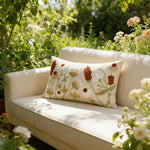 Lumbar Pillow Cover Hand-Embroidered Chenille Hidden Zipper