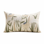 Lumbar Pillow Cover Hand-Embroidered Chenille Hidden Zipper