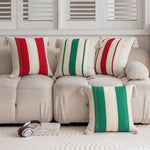 Lumbar Pillow Cover Handwoven Cotton Hidden Zipper & Tassels