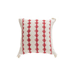 Lumbar Pillow Cover Handwoven Cotton Hidden Zipper & Tassels