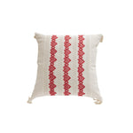 Lumbar Pillow Cover Handwoven Cotton Hidden Zipper & Tassels
