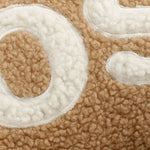 Lumbar Pillow Cover Plush Sherpa & Raised Applique Hidden Zipper