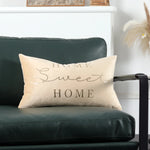 Lumbar Pillow Cover Plush Velvet Metallic Script Hidden Zipper