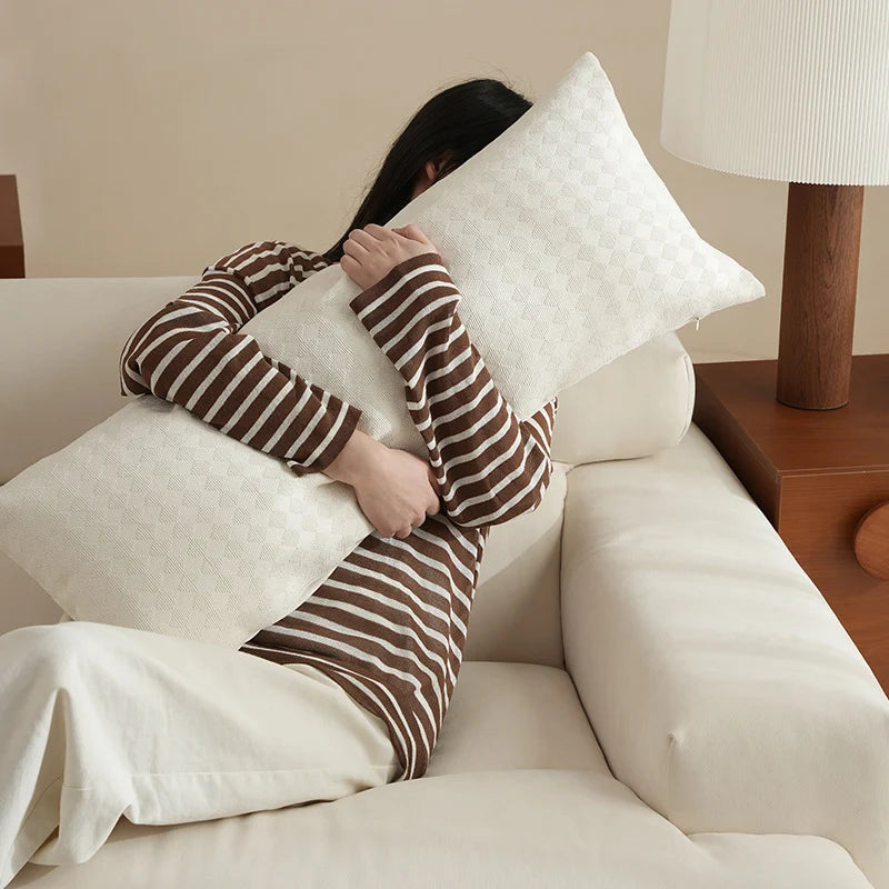 Lumbar Pillow Cover Textured Linen-Look Removable & Washable