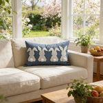 Lumbar Pillow Cover Tufted Bunny Applique Hidden Zipper