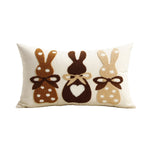 Lumbar Pillow Cover Tufted Bunny Applique Hidden Zipper