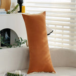 Lumbar Pillow Cover Velvet-Look Microfiber Fringed