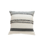 Lumbar Pillow Cover Woven Cotton Tufted & Braided Stripe