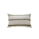 Lumbar Pillow Cover Woven Cotton Tufted & Braided Stripe