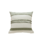 Lumbar Pillow Cover Woven Cotton Tufted & Braided Stripe