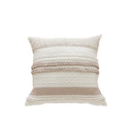 Lumbar Pillow Cover Woven Cotton Tufted & Braided Stripe
