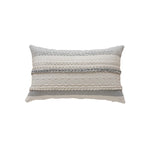Lumbar Pillow Cover Woven Cotton Tufted & Braided Stripe