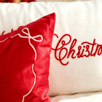 Lumbar Pillow Embroidered Holiday Satin & Hypoallergenic Insert